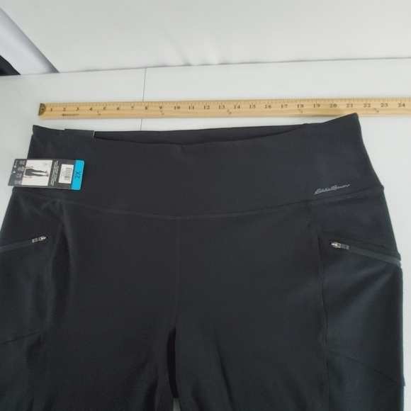 Eddie Bauer Trail Tight Leggings Sz 2X Black Zip Pockets Pull-on Activewear NEW - Picture 4 of 11